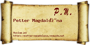 Petter Magdaléna névjegykártya